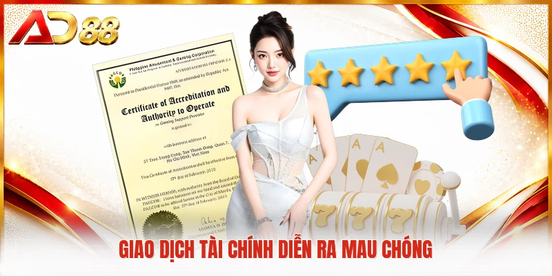Giao dịch tài chính diễn ra mau chóng