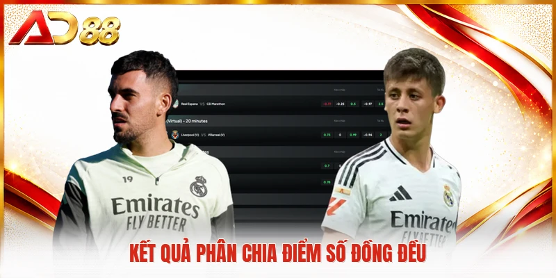 Kết quả phân chia điểm số đồng đều